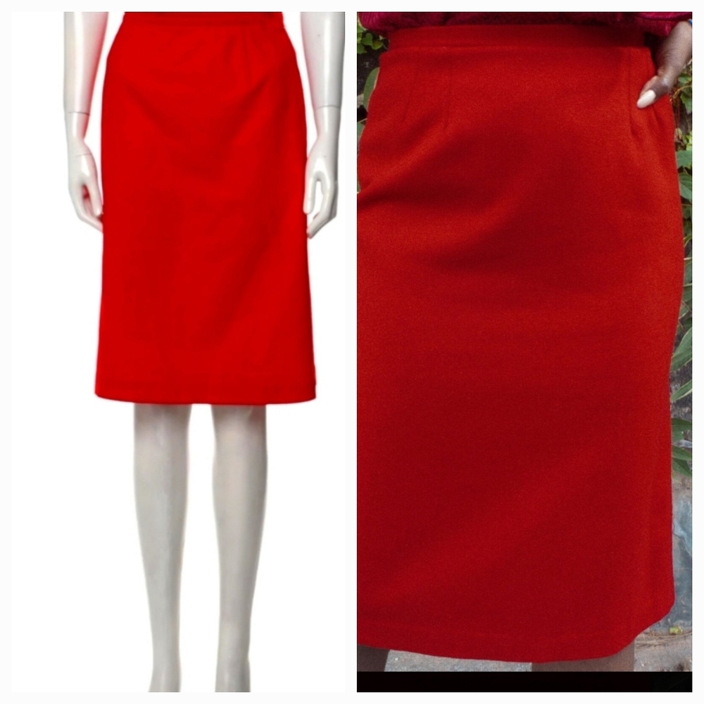 Vintage Pendleton Red Wool Pencil Skirt Size 2P